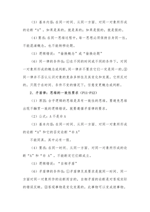 高中政治选择性必修3《逻辑与思维》全册知识点.docx