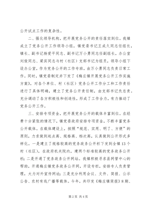 梅庄镇党务政务公开工作情况汇报.docx