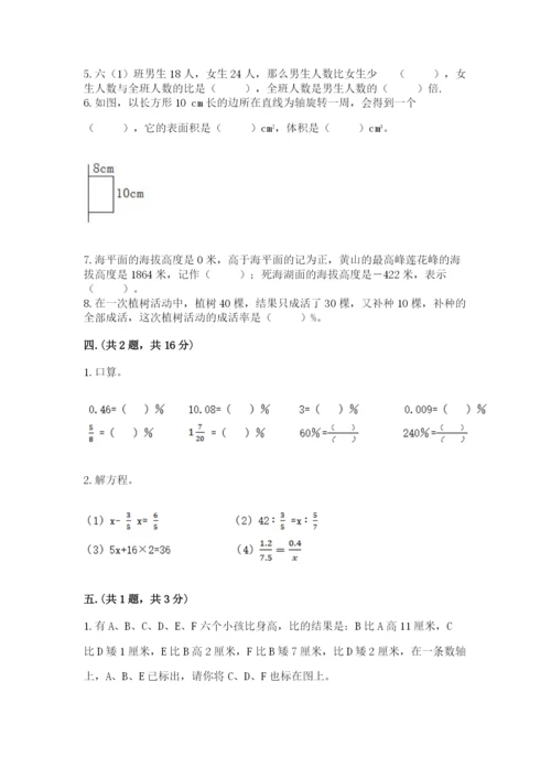 人教版六年级数学小升初试卷完整.docx