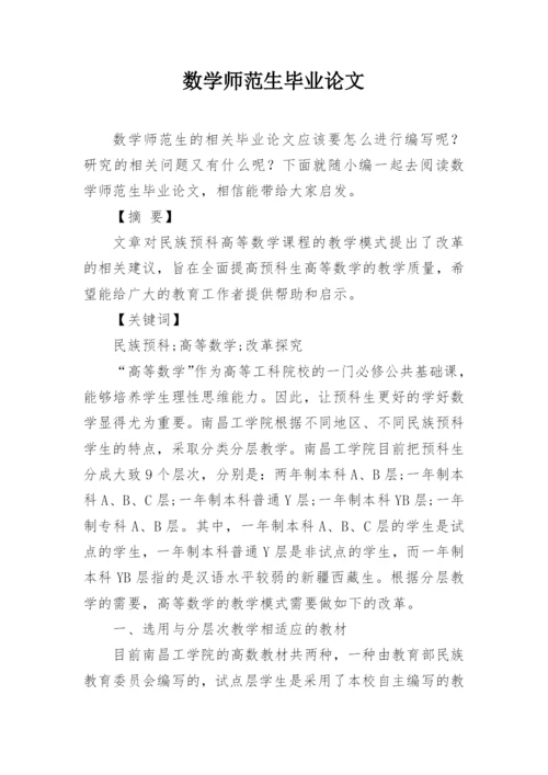 数学师范生毕业论文.docx