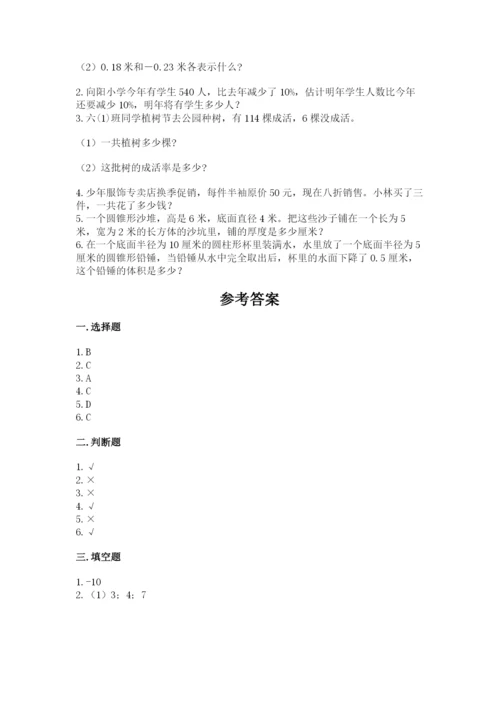 东川区六年级下册数学期末测试卷标准卷.docx