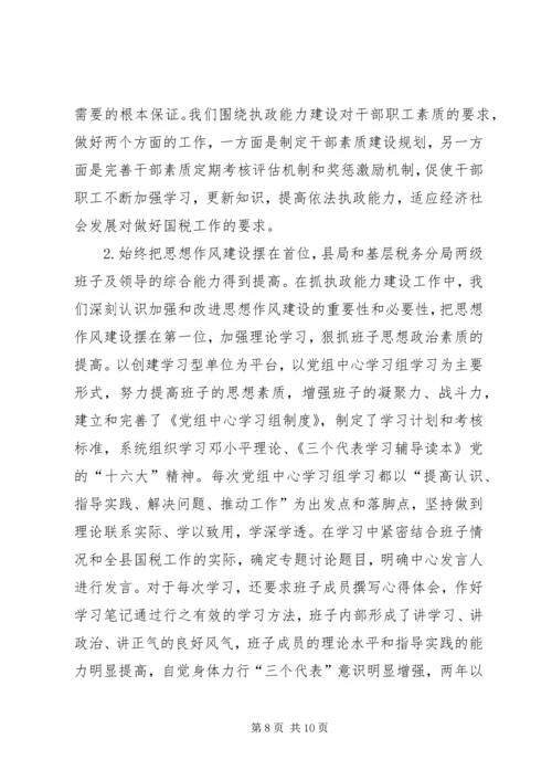 国税系统提高一把手执政能力学习心得体会.docx