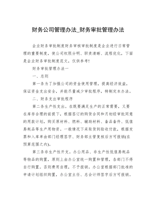 财务公司管理办法_财务审批管理办法.docx