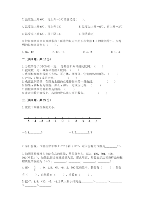 小学六年级数学期末自测题完整.docx