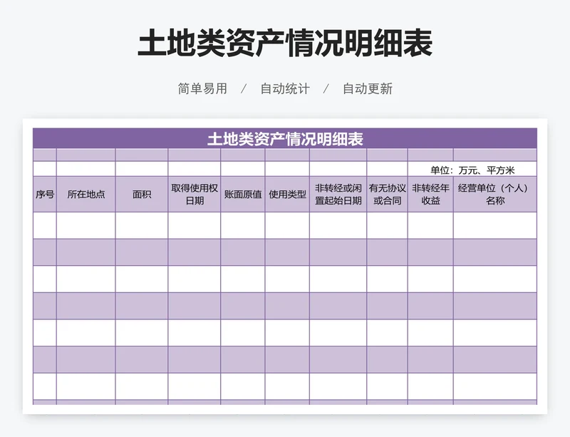 土地类资产情况明细表