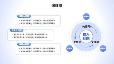 闭环图 - 蓝色简约循环PPT单页