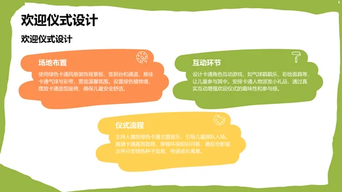 绿色卡通风格教育培训PPT模板