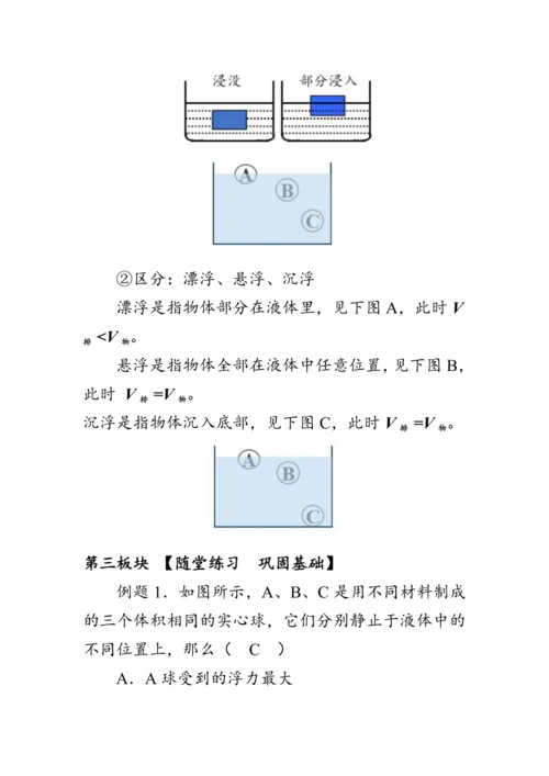 人教版物理八年级下册《阿基米德原理》教案