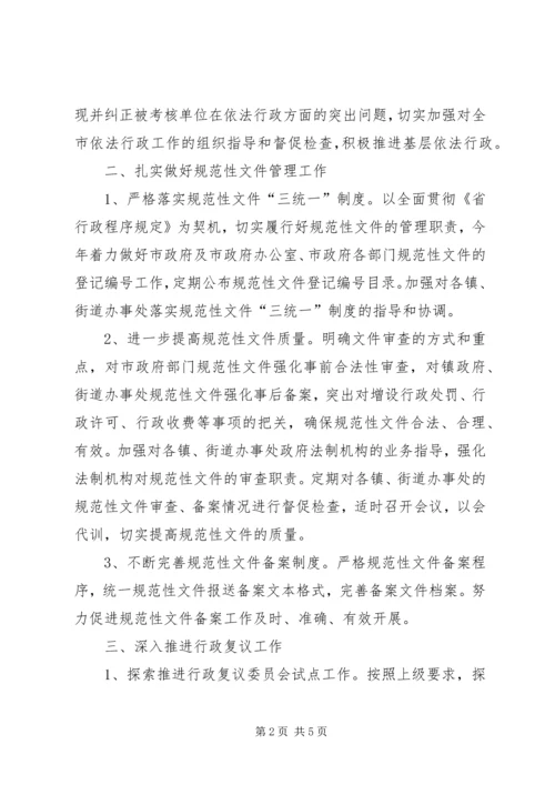 市政办全年法制工作计划.docx