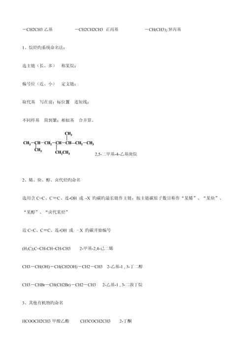 2023年有机化学基础知识点总结.docx