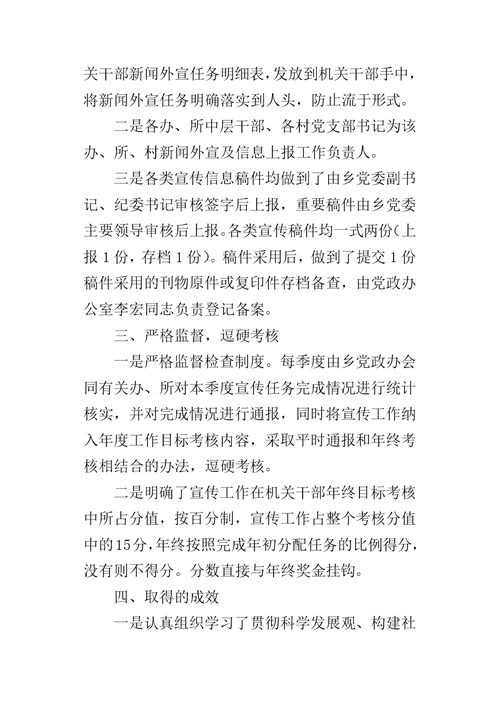 乡镇宣传的工作总结