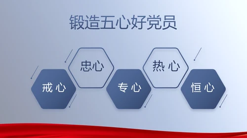开展蓝色党员学习教育培训动态PPT模板