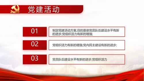 红色大气基层党支部年终工作述职PPT