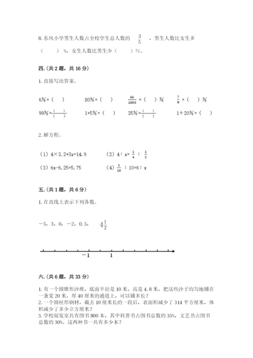 六年级毕业班数学期末考试试卷含答案（最新）.docx