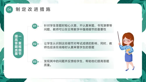 绿色小清新卡通风期中质量分析PPT模板