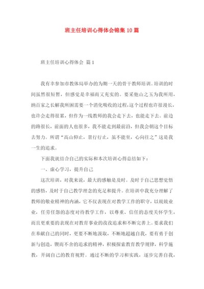 班主任培训心得体会锦集10篇.docx