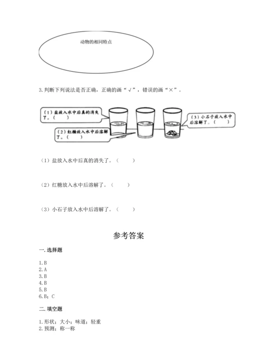 教科版一年级下册科学期末测试卷含答案【巩固】.docx