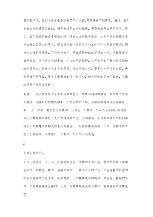 上岗实践周记及小结(2)9000字.docx