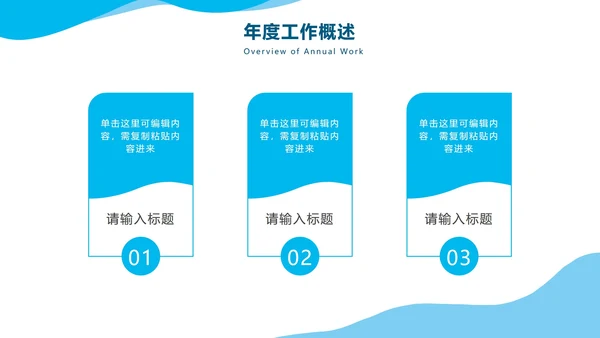 蓝色简约年度总结PPT模板