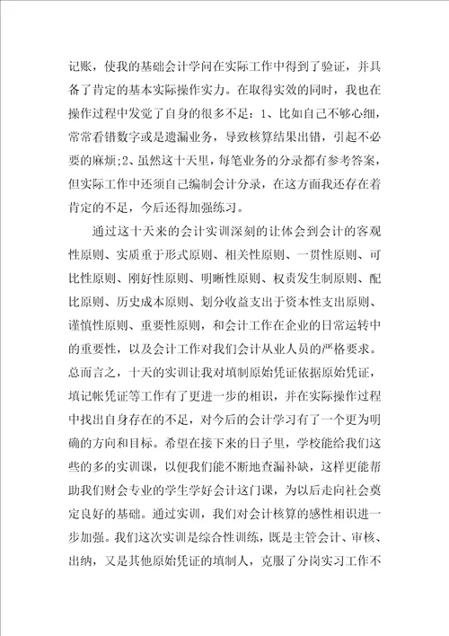 会计实习报告3000字范文三篇vbse财务会计实训心得