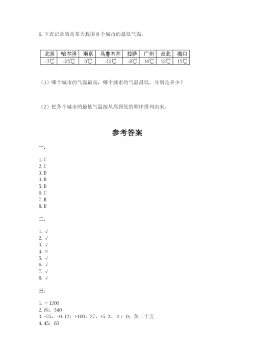 小学六年级升初中模拟试卷含答案【模拟题】.docx