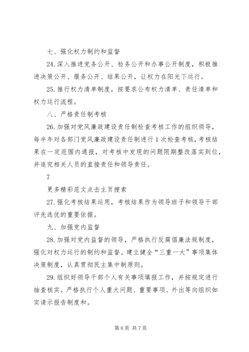 招商促进局领导班子成员XX年度落实党风廉政建设主体责任工作清单 (4).docx