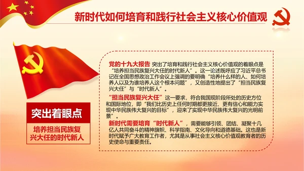 新时代培育社会主义核心价值观PPT模板