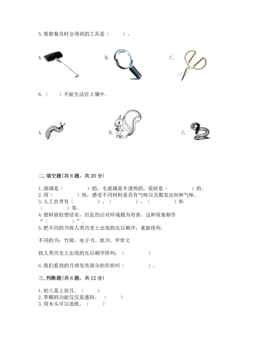 教科版科学二年级上册《期末测试卷》（考点提分）.docx