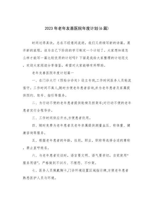 2023年老年友善医院年度计划(6篇).docx