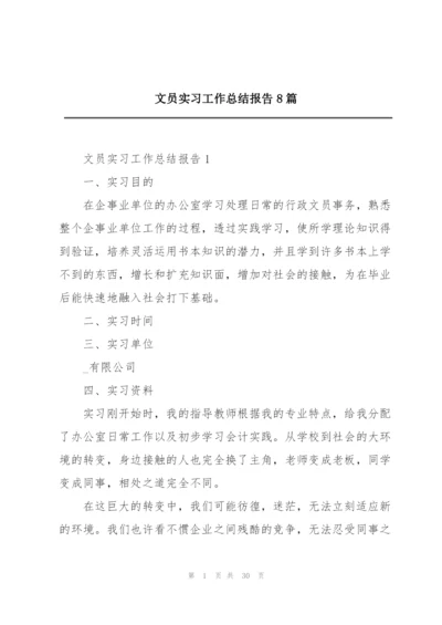 文员实习工作总结报告8篇.docx