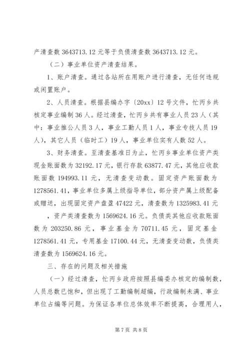 事业单位资产清查工作报告范文.docx