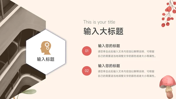 红色花卉文艺个性项目计划书PPT模板