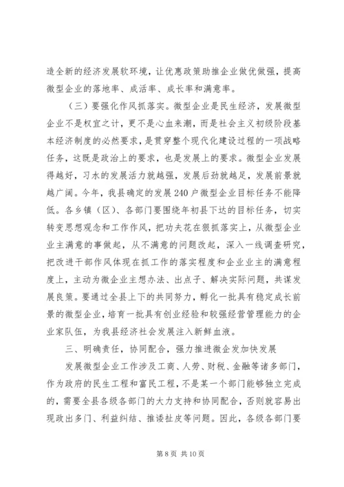 副县长在全县扶持微型企业发展推进会上的讲话 (2).docx