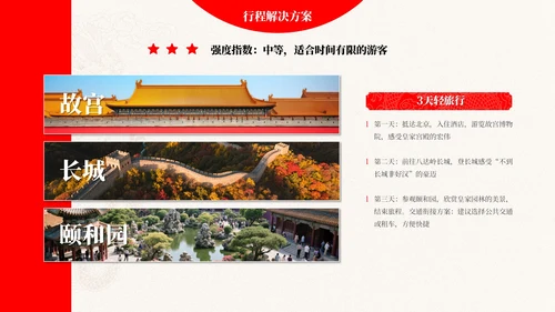 红白色简约风旅游推广PPT模板