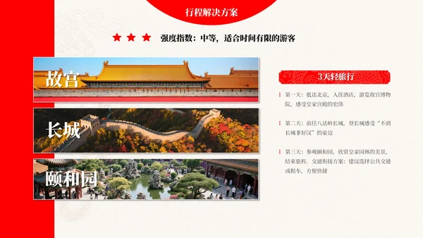 红白色简约风旅游推广PPT模板