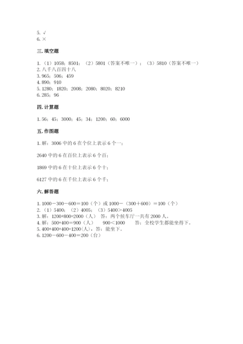 人教版二年级下册数学第七单元 万以内数的认识 测试卷精品.docx