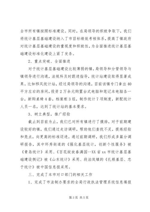 统计局法规科上半年总结及下半年计划.docx