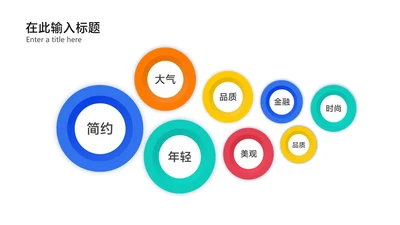 简约风白色圆形关键词展示多项PPT内容页