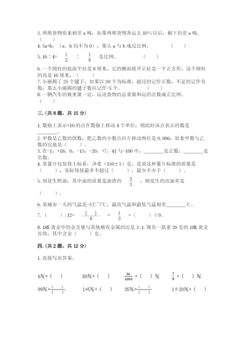 苏教版数学六年级下册试题期末模拟检测卷带答案（突破训练）.docx