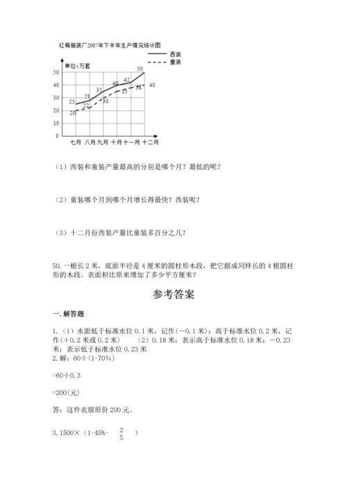 小升初数学应用题50道带答案（名师推荐）.docx