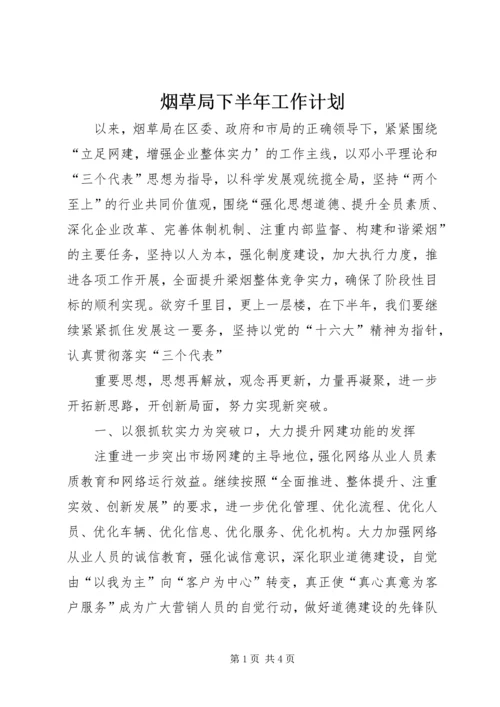 烟草局下半年工作计划 (2).docx