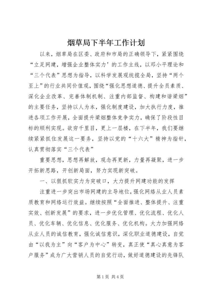 烟草局下半年工作计划 (2).docx