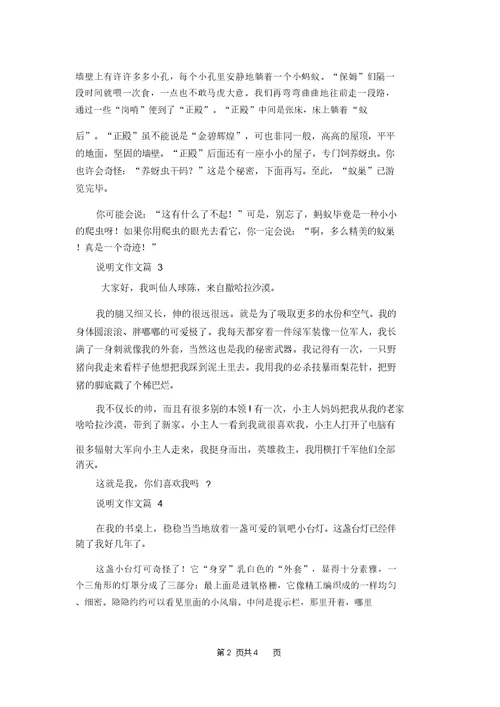 说明文作文汇总五篇 1