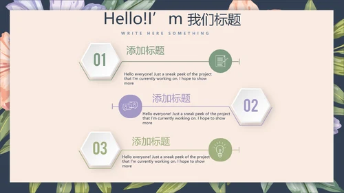 文艺小清新微立体述职报告通用PPT动态模板封面含PS