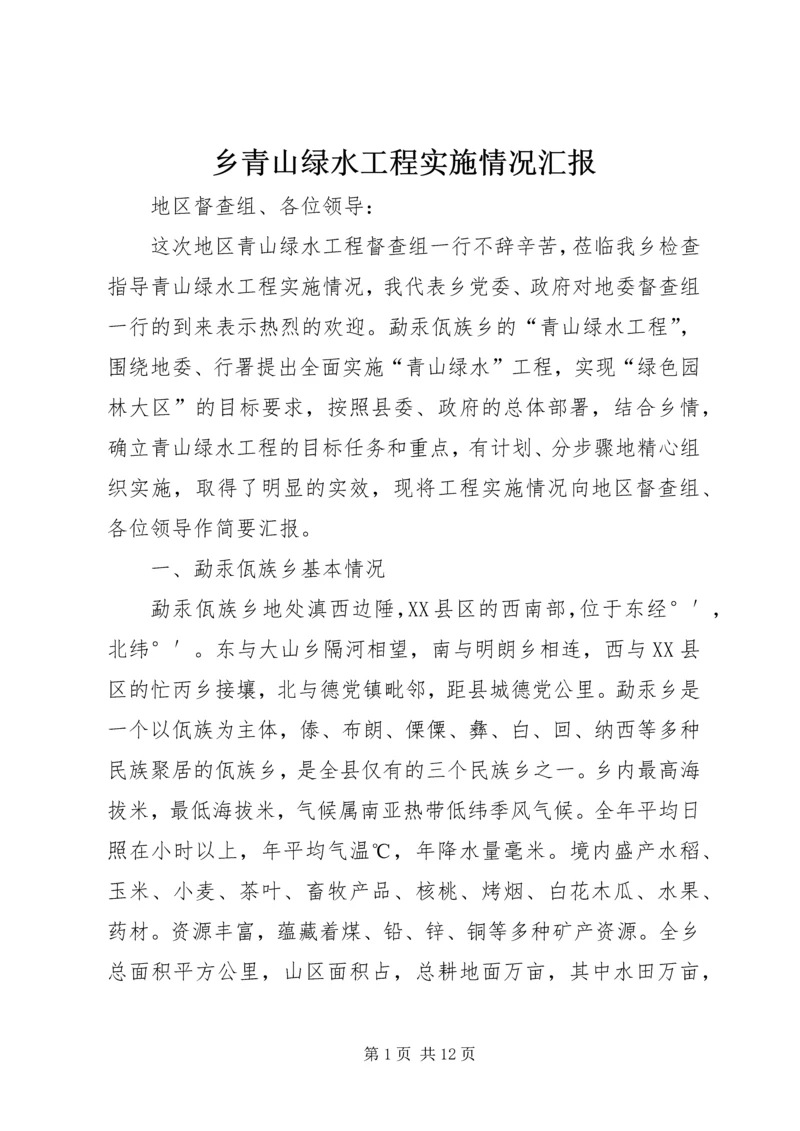 乡青山绿水工程实施情况汇报.docx