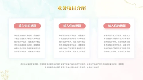 小清新风鎏金线条花卉美容医美行业招商项目汇报医美商业计划书
