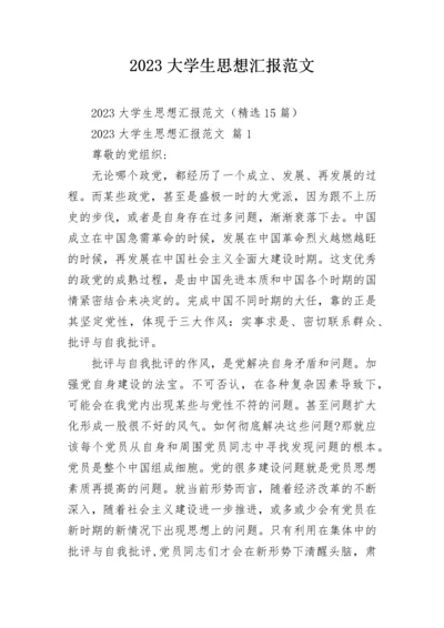 2023大学生思想汇报范文.docx