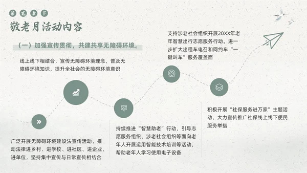 绿色简约敬老月活动学习PPT模板宣传PPT动态PPT“敬老月”活动