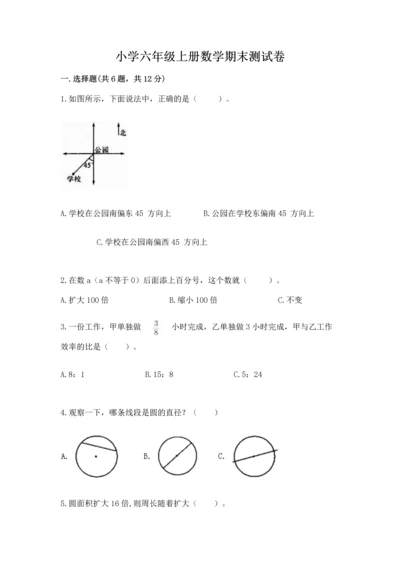 小学六年级上册数学期末测试卷带答案ab卷.docx
