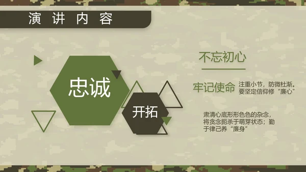 迷彩风八一军事部队军人述职报告动态PPT模板